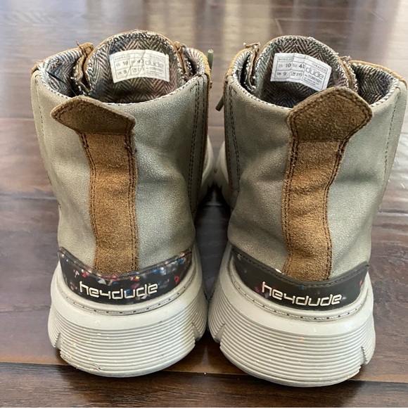 Hey Dude! Boris Eco Men's Brown & Gray Ankle Boots Size 10 - Picture 5 of 8
